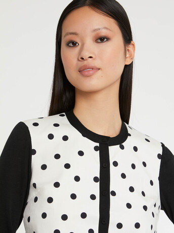 KNITTED CARDIGAN - White / black