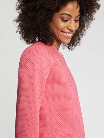 Veste courte en jacquard plumetis - Pink