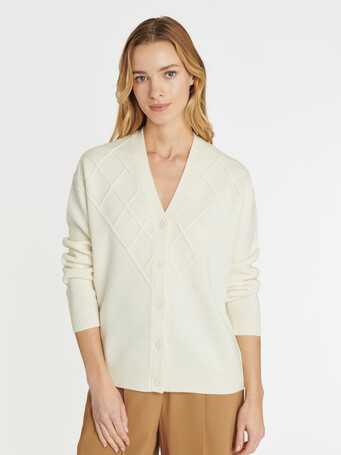 KNITTED CARDIGAN - Off white