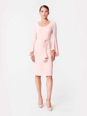 Robe en crêpe envers satin - Poudre