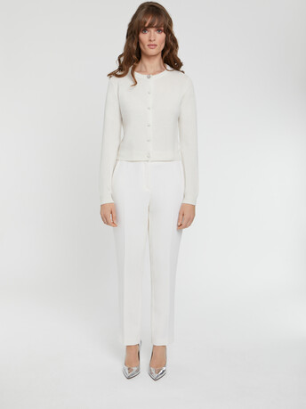 Gilet court en cachemire - Blanc casse
