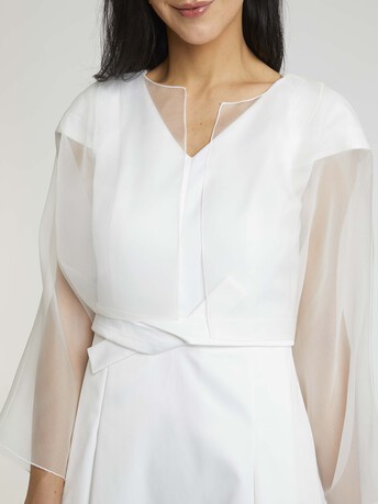 BOLÉRO EN ORGANZA DE SOIE - Blanc casse