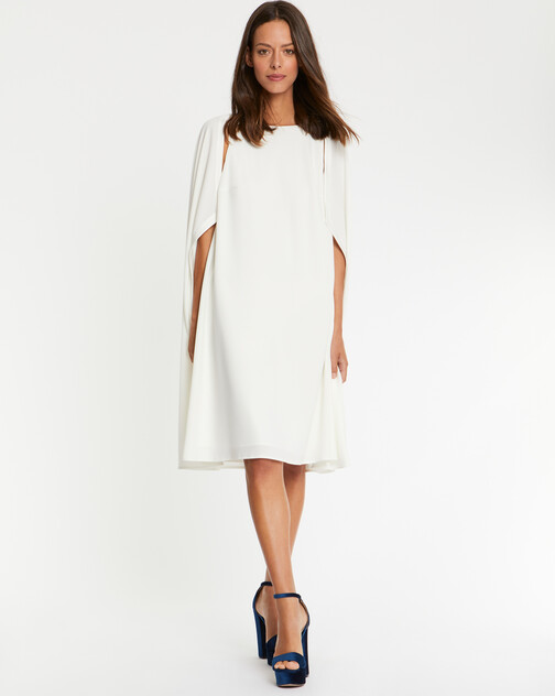 Robe cape en crêpe envers satin