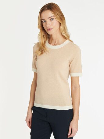 KNITTED SWEATER - Dune/blanc casse