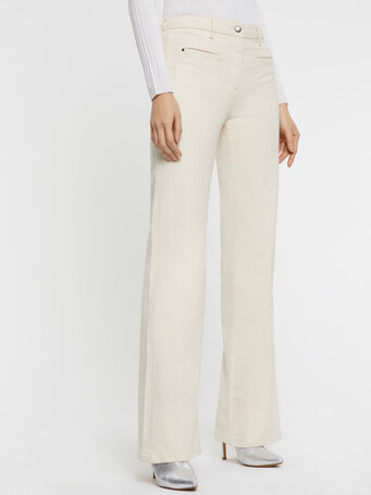 Flared stretch-cotton jeans - Off white
