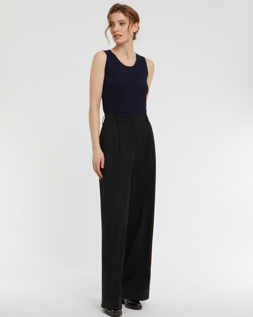 Ribbed-cotton tank top