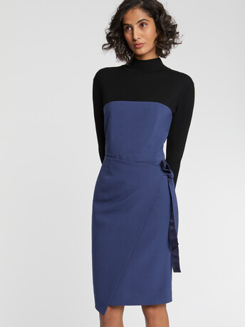 Wool wrap dress - Orage / noir