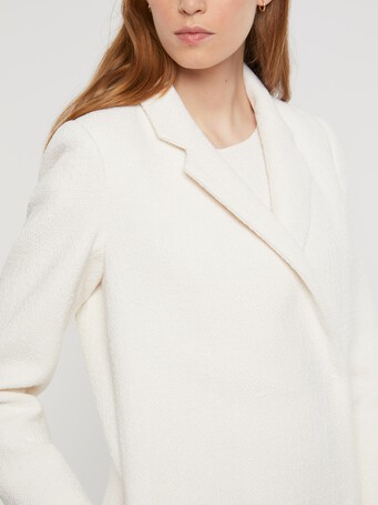 Manteau long en tweed - Blanc casse
