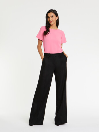 Top manches courtes en tissu crêpe - Bubble gum