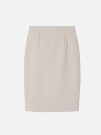 Stretch tricotine skirt - Mastic
