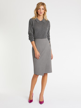Pull polo en cachemire - Gris