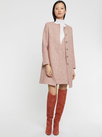 Speckled-tweed straight coat - Multicolore