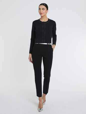 KNITTED CARDIGAN - Noir / blanc casse