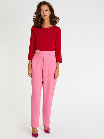 Pull ajouré en laine mérinos - Hibiscus
