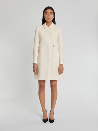 Double-wool crepe coat - Off white