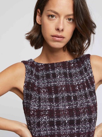 Robe droite en tweed bourgogne - Bourgogne
