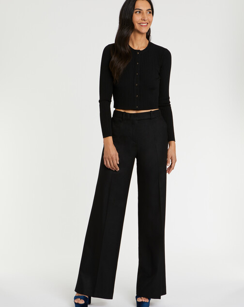 Cardigan en laine en maille côtelée