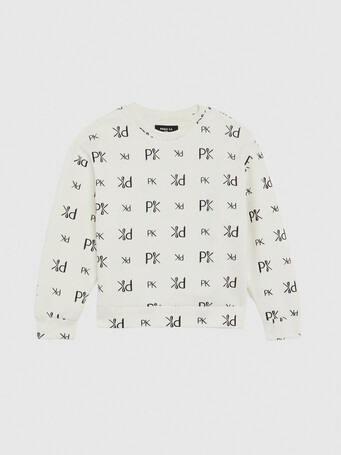 Embroidered double-jersey sweatshirt - Off white