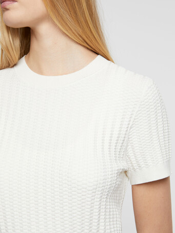Short-sleeve knit sweater - Off white