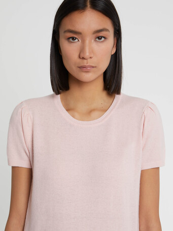 Pull manches courtes en cachemire - Poudre