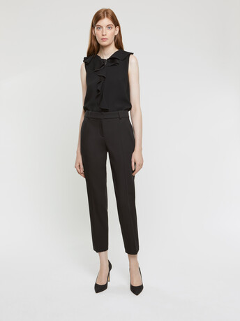 Skinny couture cotton pants - Noir