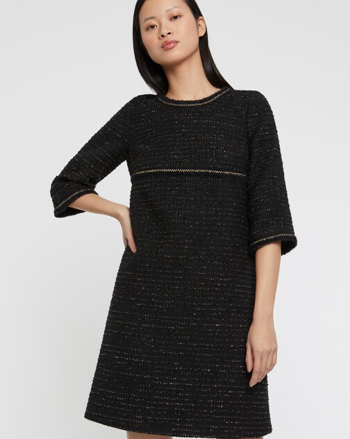 Robe courte en tweed lurex