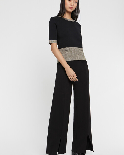 Pull manches courtes en maille Milano et lurex