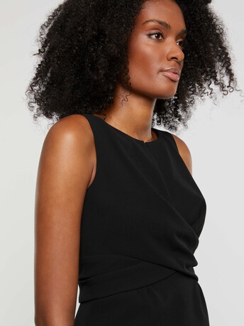 Top sans manches en crêpe envers satin - Noir