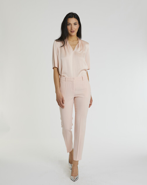 Pantalon en crêpe envers satin
