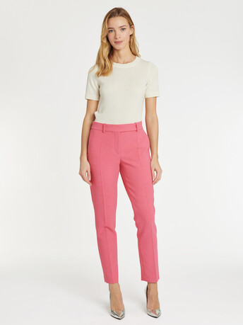 Pantalon cigarette en trictotine stretch - Pink