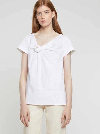 T-shirt en popeline de coton - Blanc