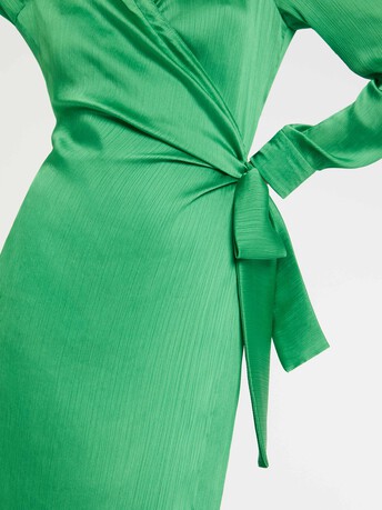 Robe portefeuille en crêpe fluide - Vert