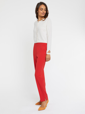 Cardigan à bouton bijou en cachemire - Blanc casse