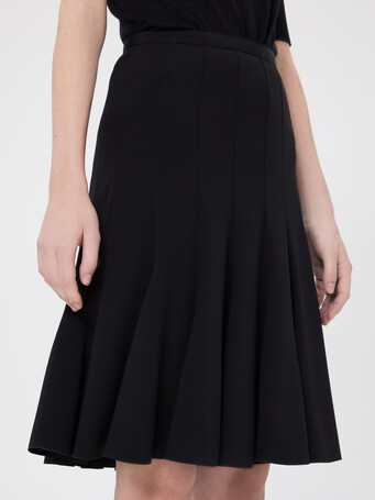 Satin-back crepe skirt - Noir
