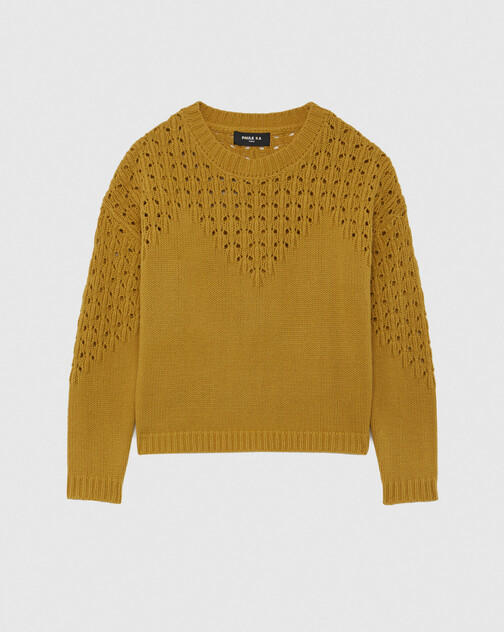 Wool and cashmere openwork sweater