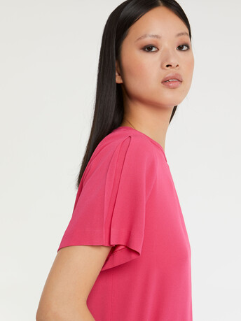 Haut en crêpe envers satin - Rose shocking