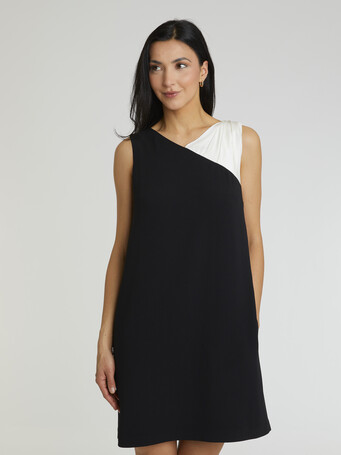 WOVEN DRESS - Noir / blanc casse