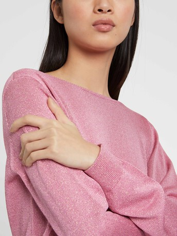 Lurex-knit sweater - Bubble gum