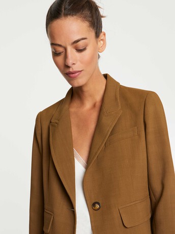 Tailored viscose jacket - Havane