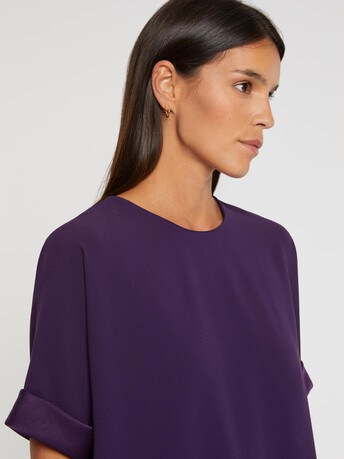 Top fluide en crêpe envers satin - Violet
