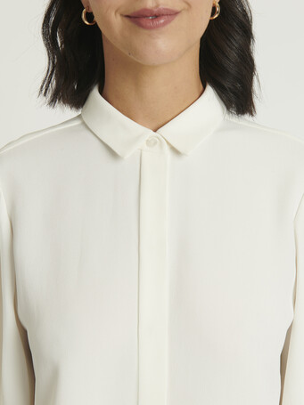 Chemise en Crêpe envers satin - Blanc casse