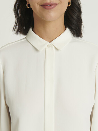 Chemise en Crêpe envers satin - Blanc casse