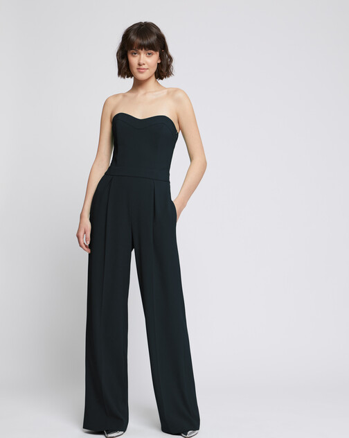 Combinaison bustier en crêpe envers satin