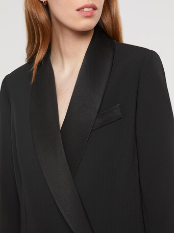 Veste de smoking en crêpe envers satin - Noir
