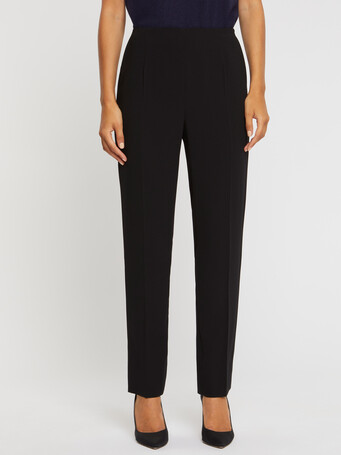 Pantalon droit en crêpe envers satin - Noir