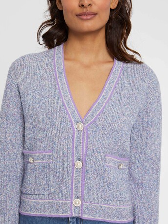 Cardigan en maille moulinée, boutons perle - Parme