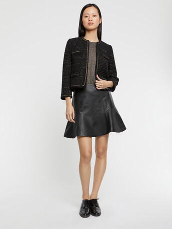 Veste courte en tweed lurex - Noir