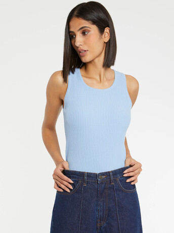 KNITTED TANK TOP - Sky blue