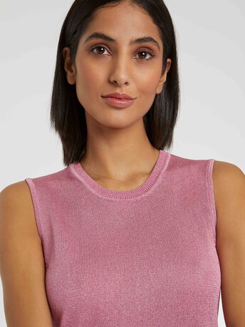 Débardeur en maille lurex - Bubble gum