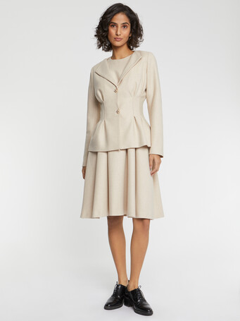 Robe cintrée en flanelle - Sable
